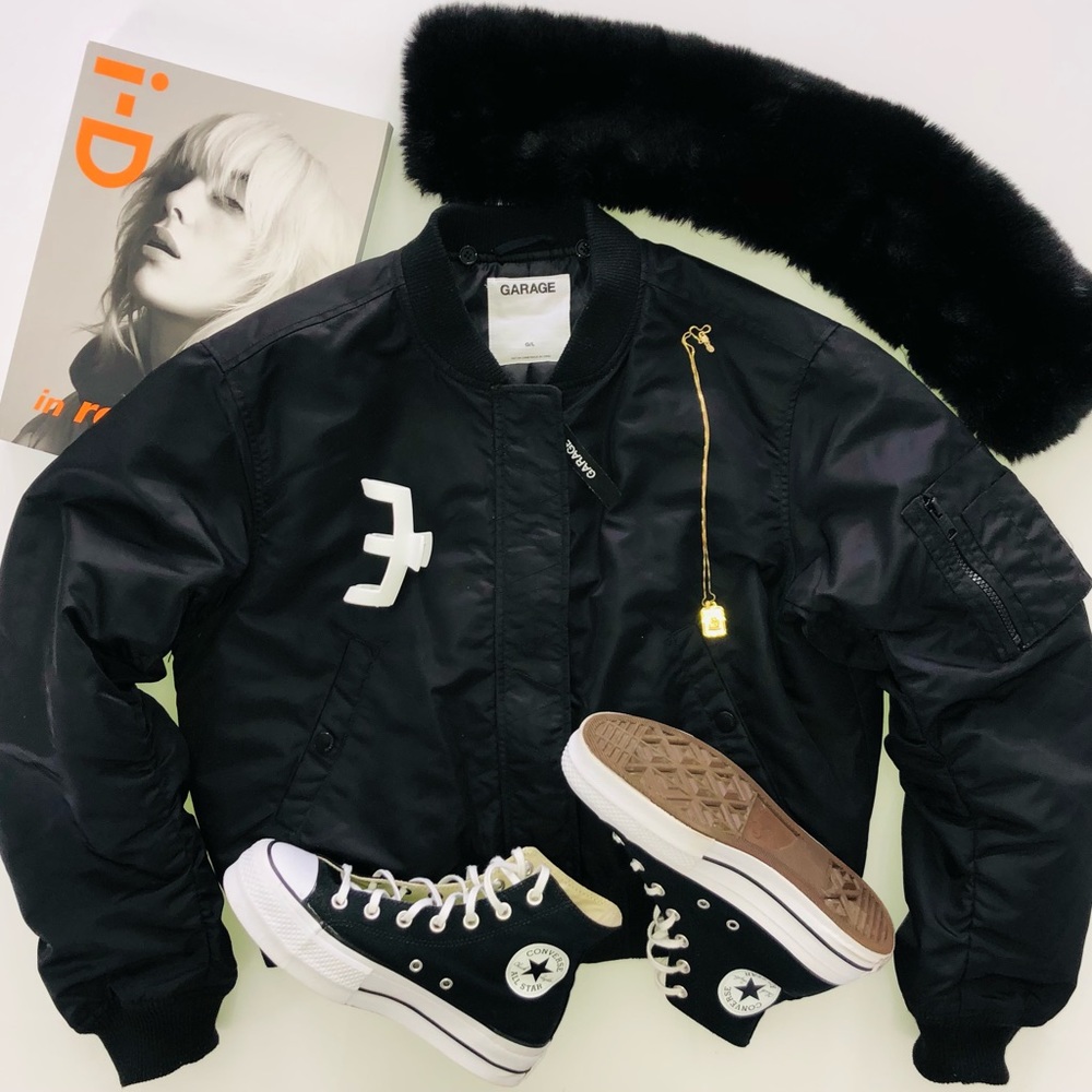 GARAGE Chicago Black Bomber Jacket